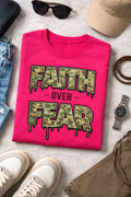 Faith over fear Camo Drip Tee
