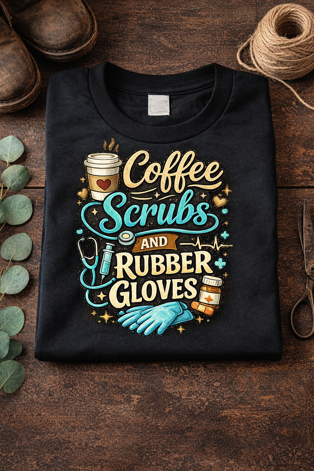Coffee, Scrubs & Rubber Gloves Tee ☕🩺