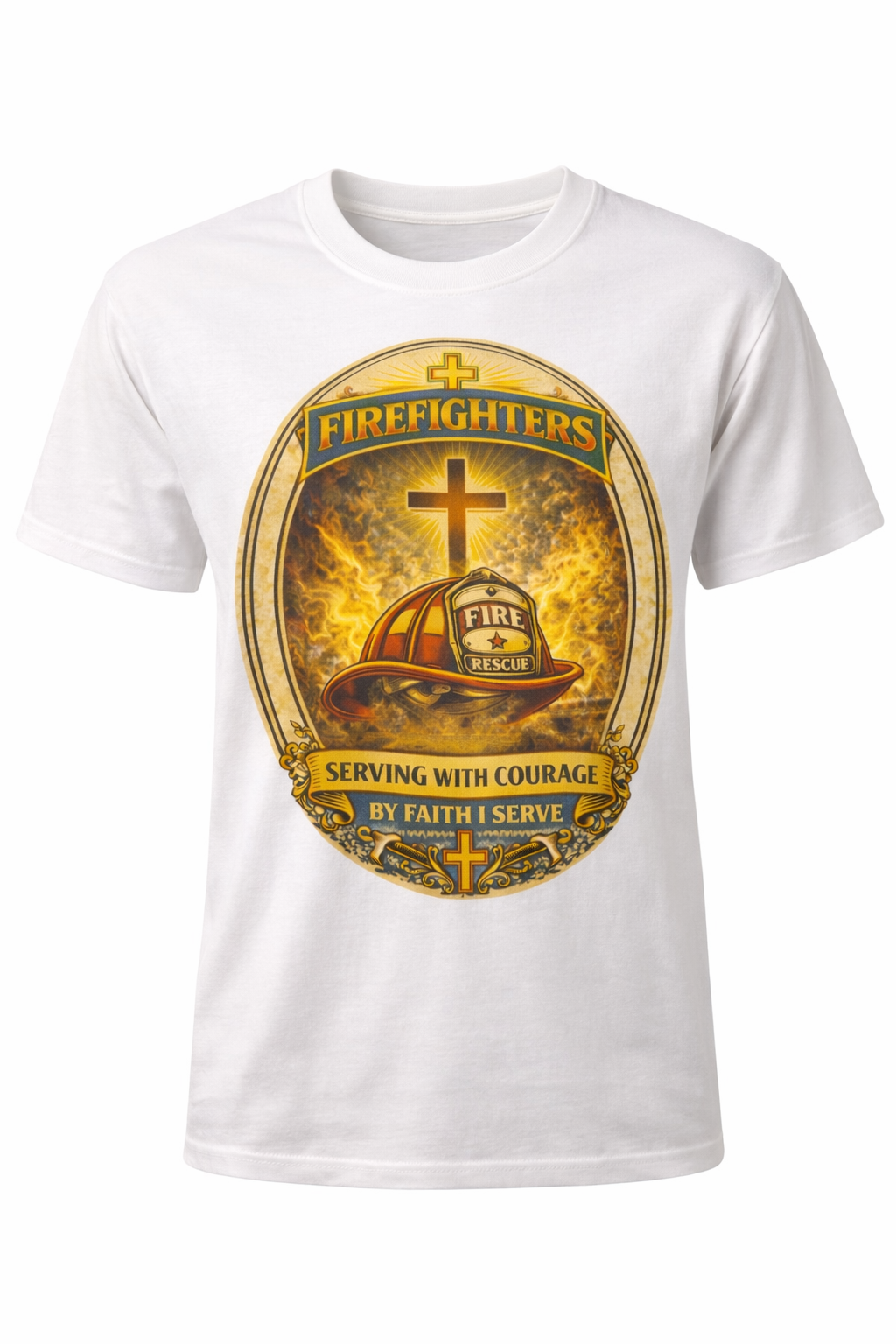 Firefighters – Serving With Courage | By Faith I Serve Tee